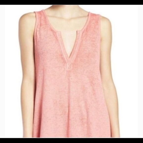 NWT-BP burnout V neck coral tunic top - Picture 5 of 5